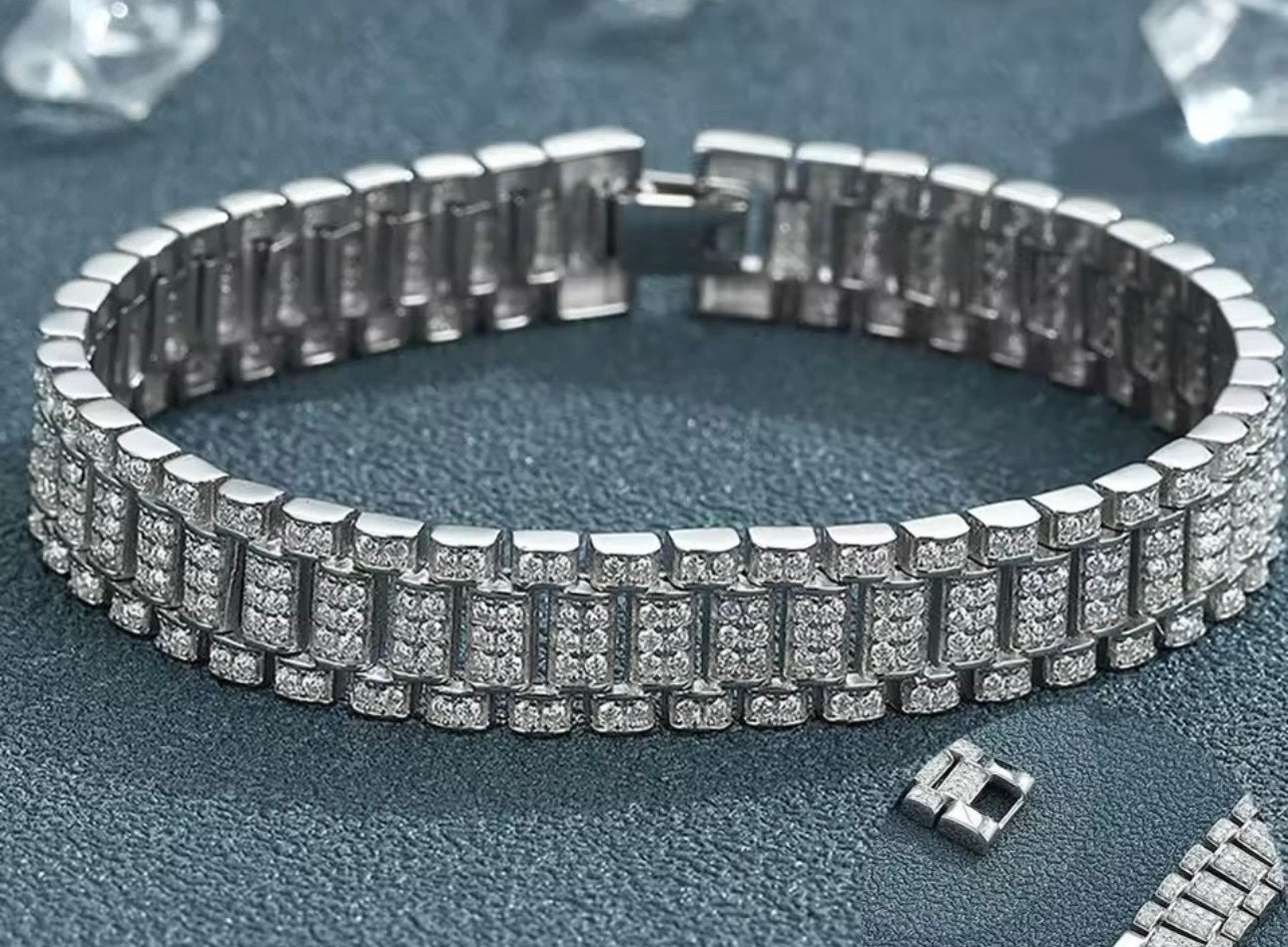 Brazalete cubano moissanitte