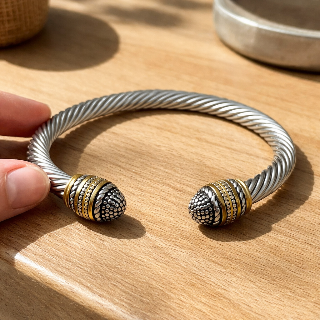 Pulsera abierto estilo cable